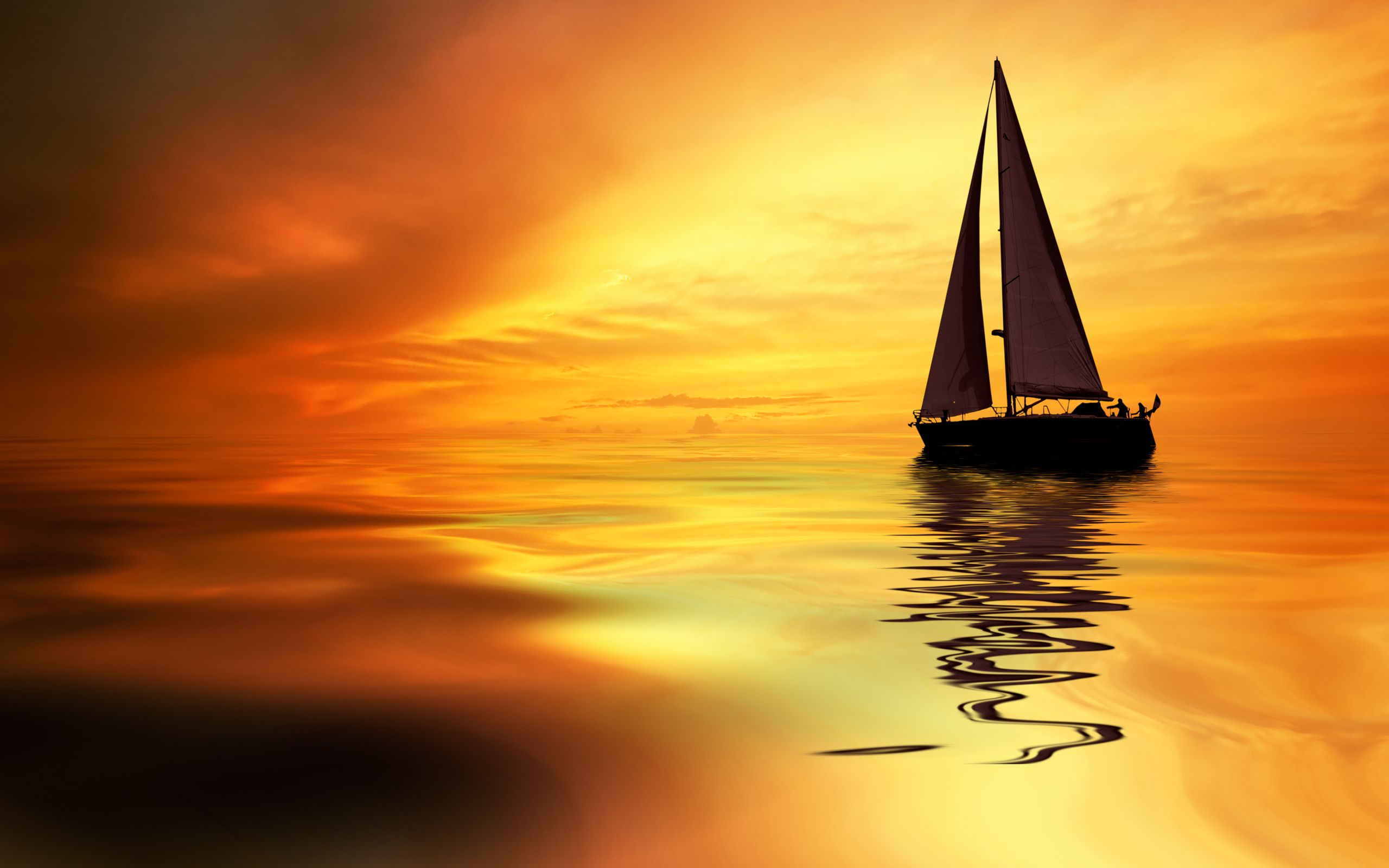 Sunset Boat Wallpaper free