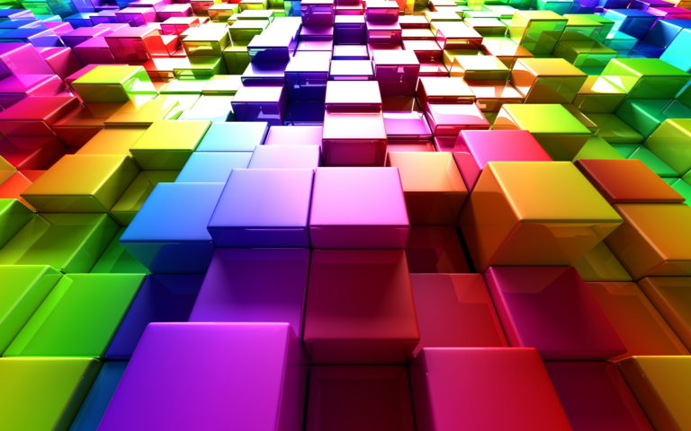 Colorful cubes 3D Wallpaper free